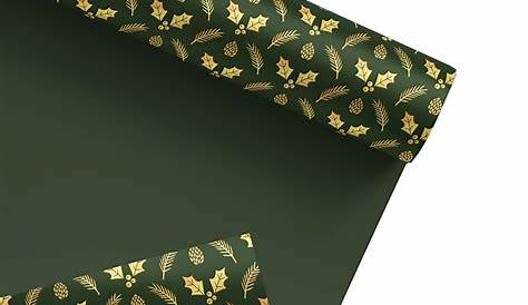 Gold Green Pattern Wrapping Paper Wrapping Paper Christmas, Custom