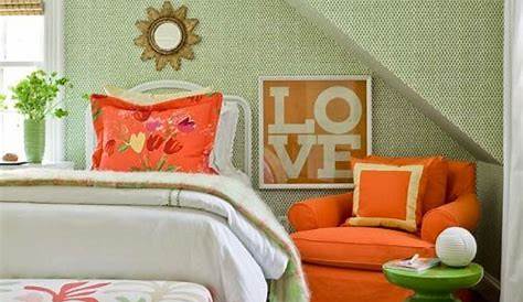 Green And Orange Bedroom Decor