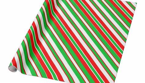 Hunter Green and White Stripes Pattern Wrapping Paper