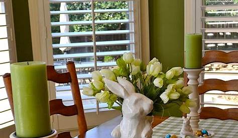 Green And Yellow Cupboard Spring Decorating Ideas