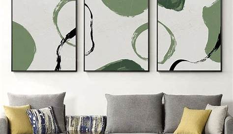 Green Abstract Painting, Large Wall Art, Canvas Print Green Wall Decor