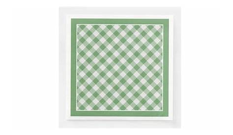Green Gingham Luncheon Napkins - Discontinued