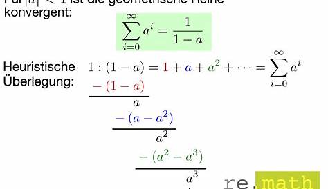 Geometrische Reihe | Grenzwert berechnen bei k=1 oder k=2 | LernKompass