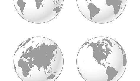 White Globe (Earth) with Gray Colored Continents. Free Sphere! Free