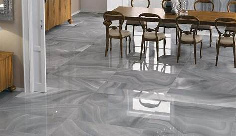 Hessina Grey Shiny Glazed Porcelain Floor Tile 600 x 600mm