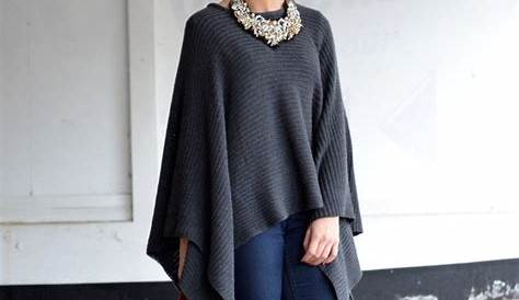 Black & Grey Poncho - A Blonde's Moment