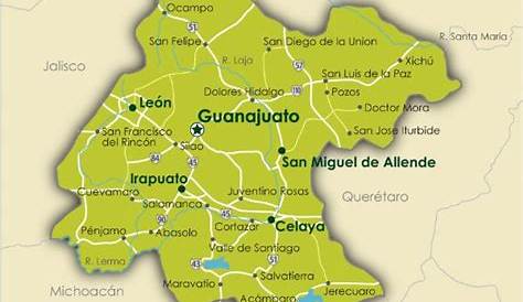 Mapa De Guanajuato Mexico