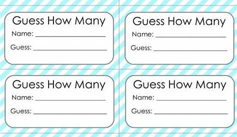 Guess How Many In The Jar Printable