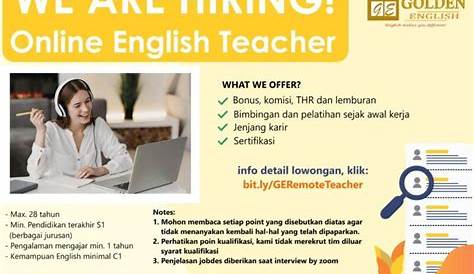 Lowongan Kerja Guru Bahasa Inggris Online di Golden English - LokerJogja.ID