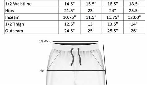 Mens shorts Size Guide EMG Gymnastics