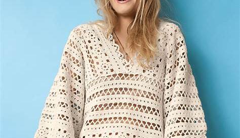 Simple Sweater Crochet Pattern | Blusas de crochê, Modelos de blusas em