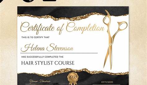 Hair Stylist Certificate Course Of Completion Extension - Etsy In 2023
