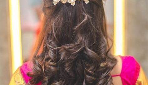 Hairstyle With Curls For Indian Wedding Bridal Sangeet K4 Fashion