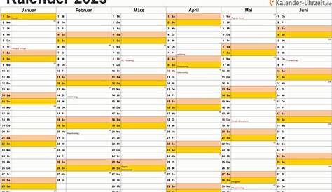 Ferien Nordrhein-Westfalen 2023 - Ferienkalender zum Ausdrucken