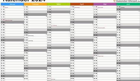 Kalender 2024 zum Ausdrucken - iKalender.org