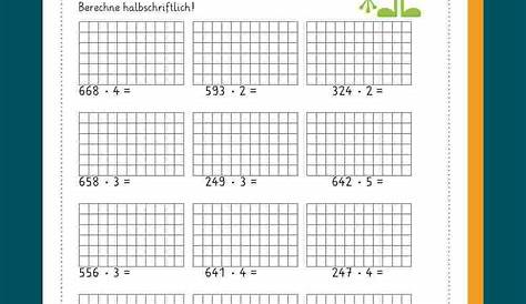 Klecksaufgaben halbschriftliche Multiplikation (Klasse 4) - mathiki.de