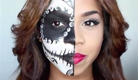 Half Skull Halloween Makeup Tutorial! - YouTube | Halloween tutorial