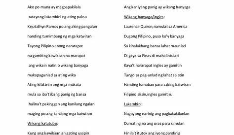 Halimbawa Ng Maikling Balagtasan Tungkol Sa Wikang Filipino