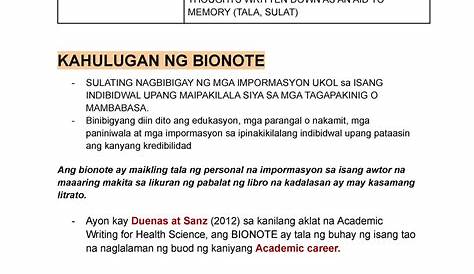 halimbawa ng bionote - philippin news collections