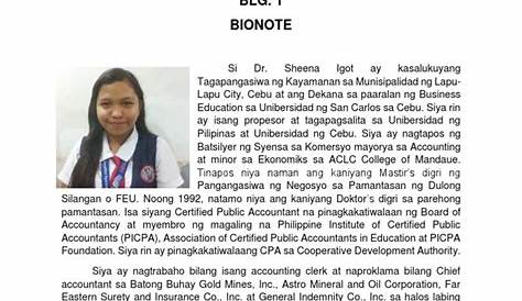 halimbawa ng bionote ng isang estudyante - Brainly.ph