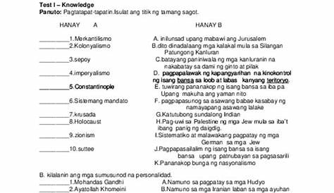 K To 12 Araling Panlipunan Grade 2 4th Quarter 1st Summative Test Wp