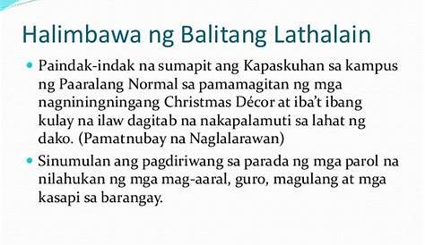 halimbawa ng lathalain - philippin news collections