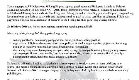 Halimbawa Ng Journal Sa Filipino - Maikling Kwentong