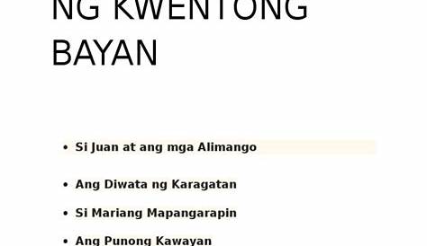 halimbawa ng kwentong bayan - philippin news collections