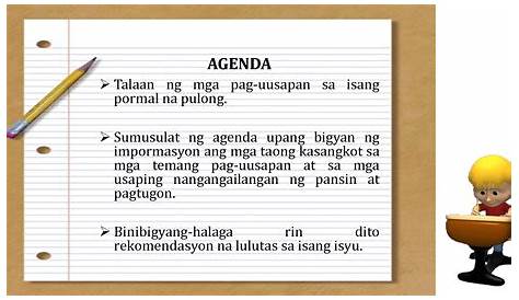 Halimbawa Ng Agenda Tagalog – Halimbawa