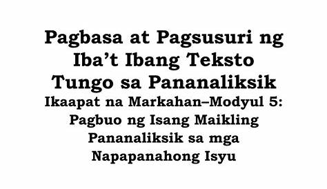 Pagsulat ng rebyu aklat, pelikula at nobela - Docsity