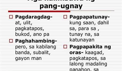 Ibig Sabihin Ng Salitang Pang Ugnay - Patag Cacag