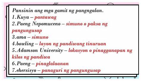 Tambalan Na Pangungusap Kahulugan At Halimbawa