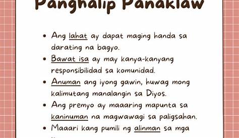 PANGHALIP PANAKLAW: Kahulugan at Mga Halimbawa