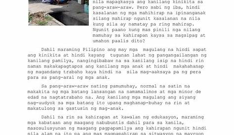 Photo Essay Example Tagalog Tungkol Sa Kahirapan | Sitedoct.org