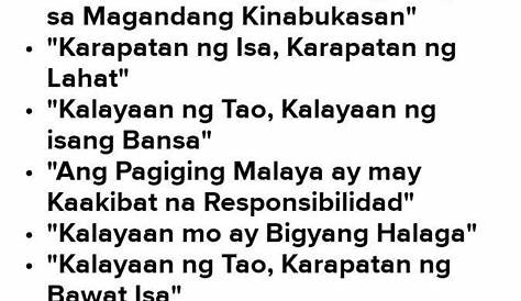 Gawain 3: Slogan Ko, Para sa BayanPanuto: Gumawa ng islogan na