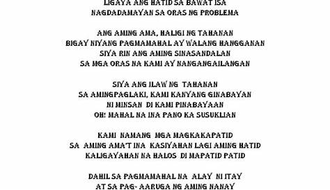 tula para sa pamilya na may apat na taludtod at apat na saknong na may