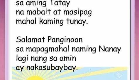 Mga Tulang Pambata Tagalog - tanda pambata
