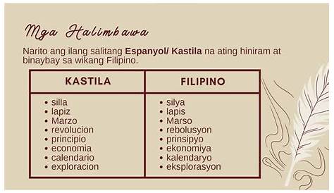 Mga Halimbawa Ng Wikang Filipino