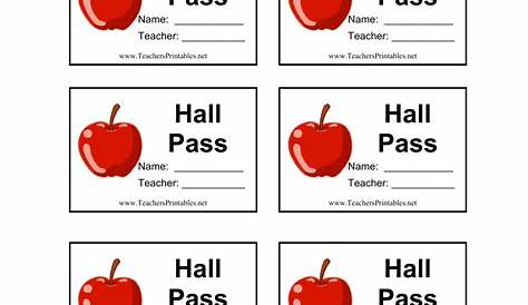 Hall Pass Template Pdf