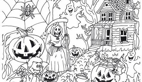 Halloween Ausmalbilder für Erwachsene kostenlos zum Ausdrucken 6