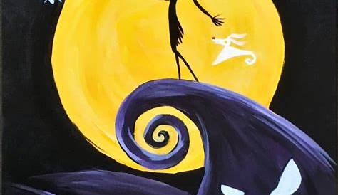 Halloween Paintings On Canvas Easy Nightmare Before Christmas