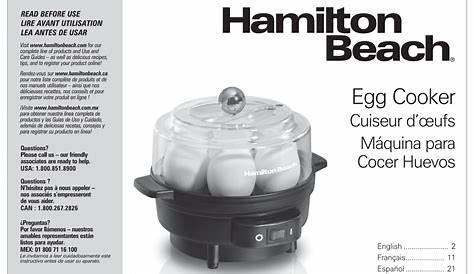 Hamilton Beach Egg Cooker Manual