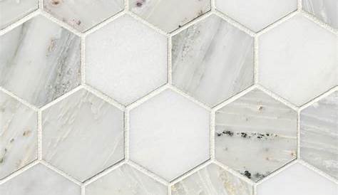 Hampton Carrara Marble Polished Hexagon Mosaic 12 x 12 in.