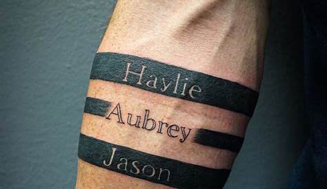 Hand Band Tattoo With Name Armband s 25 Best Bicep Armband Designs