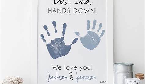 HandPrint Father's Day Gift DIY Takes Minutes to make! 16 Gift Ideas!