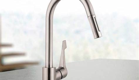 Hansgrohe Cento Kitchen Faucet in Steel Optik & Chrome