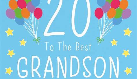 20th birthday grandson gift with ribbons card | 60th birthday cards
