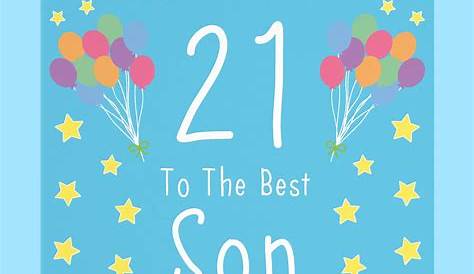 Happy 21st BirthDay Son Birthday Card - `Happy 21st Birthday Son