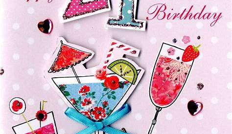 Female Happy 21st Birthday Greeting Card | Cards