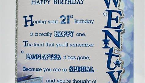 Son 21st Happy Birthday Card - Lots Of Love To The Best Son In The